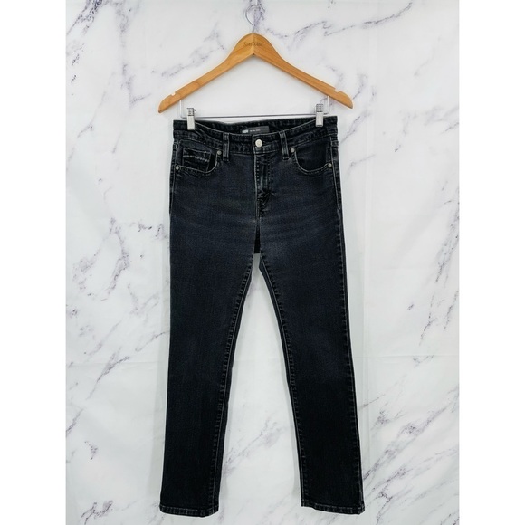 J019 Levi’s Mid Rise Skinny Distressed Dark Wash Denim Jeans - Picture 1 of 4